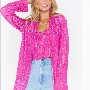 Show Me Your Mumu Pink Disco Sequin Blazer